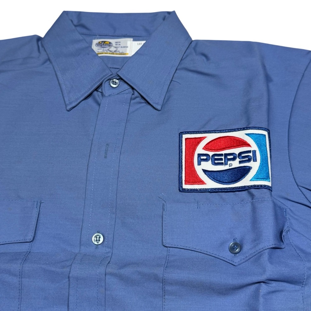 Veg Riverside Pepsi Work Shirt Blue Button Up Sz M New in Original Packaging